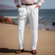 thumbnail image 1 of Pantalones largos para hombre, lisos, informales, con múltiples bolsillos y botones, para exteriores, rectos, para fitness, cargo, poliéster, 1 of 6
