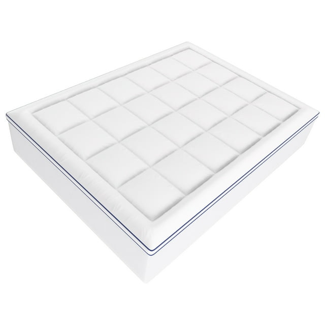KFFKFF Mattress Topper, Queen Size, 4 in Thickness, Memory Foam, Fiber Fill, Detachable & Washable, Ergonomically Designed for Pressure Relief, Comfortable Cooling & Breathable