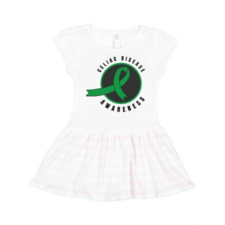 

Inktastic Celiac Disease Awareness Green Ribbon Gift Toddler Girl Dress