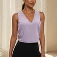thumbnail image 6 of Workout Tank Tops Woman Sevevn Women's V-Neck Side Cutout Sleeveless Crop Top Loose Fit Workout Tank Top Purple M, 6 of 9