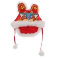 thumbnail image 1 of Shisuyan 1Set Tiger Head Hat Brocade Red Decorative Festive Atmosphere for Children, 1 of 8