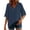 #307-Navy, variant on Craaazy Women's Relaxed Fit V Neck Blouse, Solid Color 3/4 Sleeve Tops, Comfy Casual Shirt for Spring & Summer Gifts