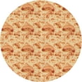 thumbnail image 1 of Ahgly Company Indoor Round Patterned Neon Orange Area Rugs, 7' Round, 1 of 6