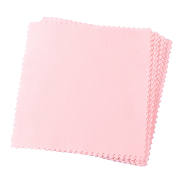 80pcs Microfiber Eyeglasses Cleaning Cloth Jewelry Polishing Cloth Camera Lens Screen Cleaning Tool (Pink)