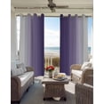 thumbnail image 4 of Dark Purple Grey Ombre Blackout Curtains for Bedroom, Modern Abstract Art Gradient Room Darkening Window Drapes for Living Room, Thermal Insulated Grommet Curtains, 27.5x39 inch, 2 Panels, 4 of 9