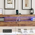 thumbnail image 4 of Queen Size Bed Frame with Charging Station, Wood Platform Bed Frame with LED Light and Storage Headboard, Noise Free, No Box Spring Needed, Dark Brown, 4 of 6