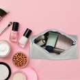 thumbnail image 3 of Unique Bargains 1 Pcs Portable Makeup Bag Toiletry Bag Cosmetic Organizer for Travel Storage Bag Leather, Silver Tone, 3 of 7