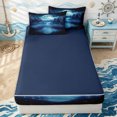 thumbnail image 4 of Erosebridal Magical Moon Zipper Full Size Comforter Sets with Fitted Sheet and 2 Pillowcases for Boys Girls, Mystic Forest Lake Zipper Bedding Set, Navy Reversible, 4-Piece, 4 of 7