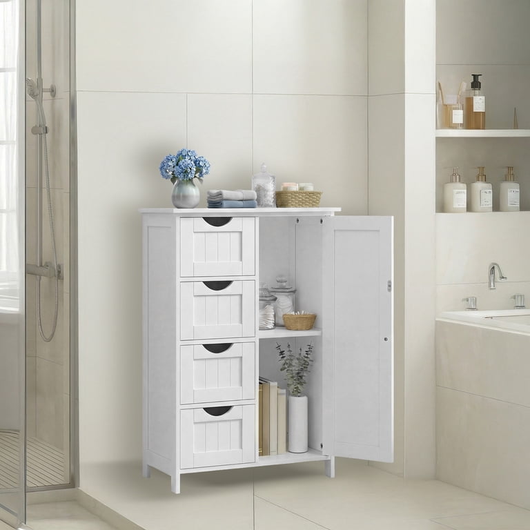 Ledrem Bathroom Floor Cabinet with 4 Drawers and Adjustable Shelf photo 7