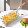 thumbnail image 2 of WeChef 2 Packs Deep Fryer Basket with Divider Heavy Duty Construction Fryer Basket with Non-slip Handle for Commercial Restaurant Roadside Stall Red, 2 of 9