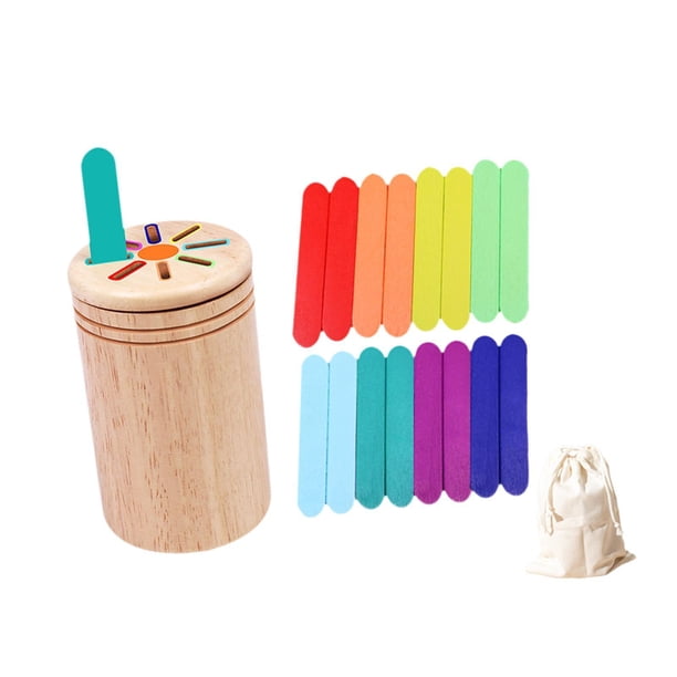 Palitos para clasificar colores Vaso para clasificar Colores Juguetes de motricidad fina con combinación de colores Zócalo cilíndrico 16 piezas de palitos
