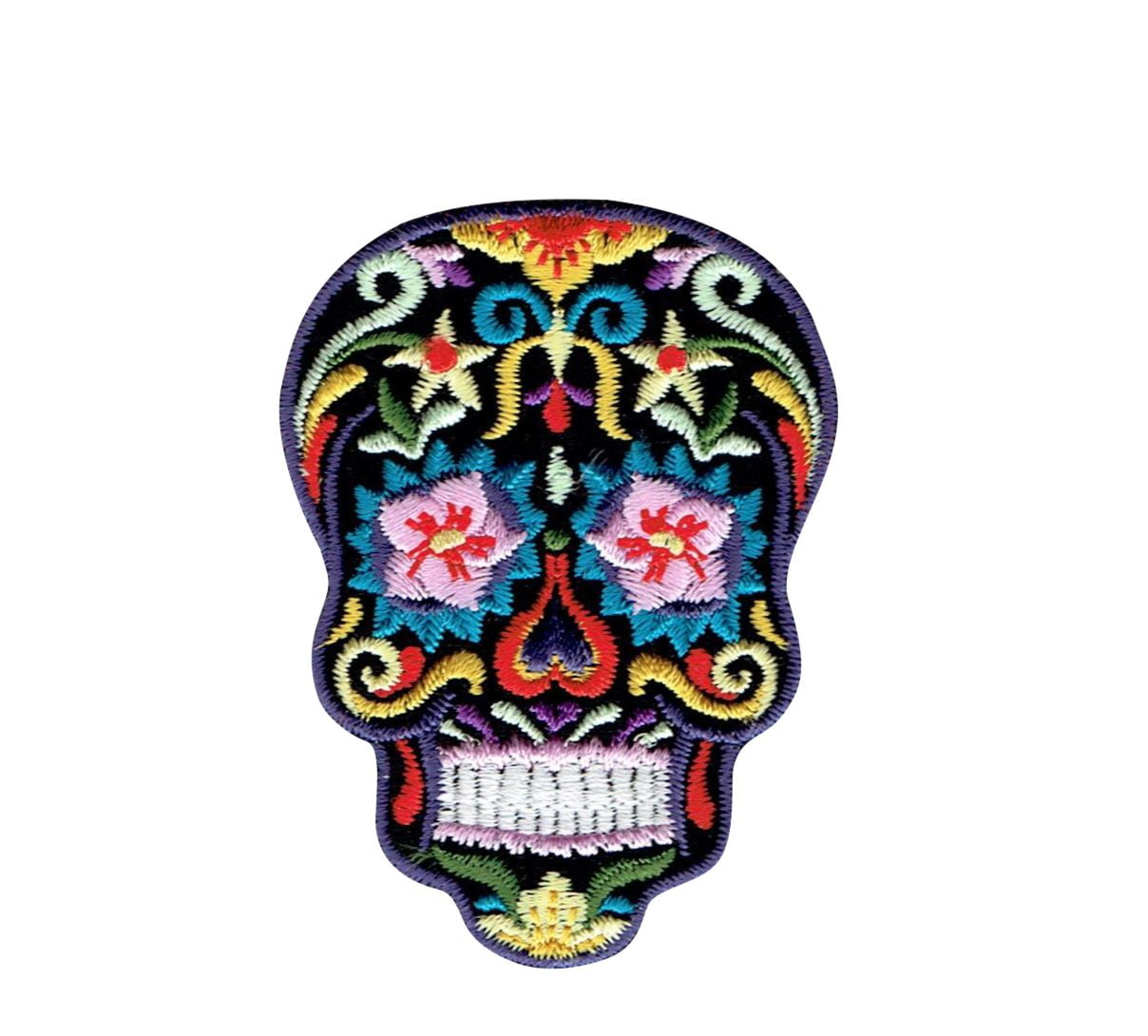 Applique Rose Eyes Iron on Sugar Skull Patch Day of the Dead