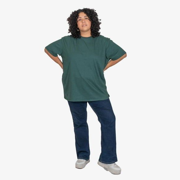 Playera Manga Corta Cuello Redondo LOVE MY FIT Tallas Extras Plus Size Verde Claro 2XL