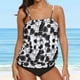 thumbnail image 1 of WILLBEST Traje de Baño de Dos Piezas para Mujer, Tankini con Sujetador Ajustado, Estampado Vintage, para Playa, Tankini, Bandeau, Push-Up, 1 of 7