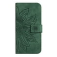 thumbnail image 5 of Mantto for Samsung Galaxy A53 5G 6.5 inch Wallet Case with Wrist Strap,Stylish Sunflower Embossed PU Leather Shockproof Protective Magnetic Flip Stand Card Slots Protective Phone Cover,Green, 5 of 10