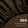 thumbnail image 6 of Superior Egyptian Cotton Deep Pocket 650 TC Sheet Set, Queen, Chocolate, 6 of 9