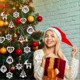 thumbnail image 5 of Juego de 24 adornos navideños de madera para colgar en el árbol de Navidad, ideales para el invierno, estilo rústico 3D de granja., 5 of 5