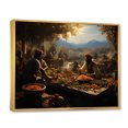 thumbnail image 2 of Designart "Harvest Celebrations Beige and Black Indian Art" Indian Floater Framed Wall Art Living Room, 2 of 7