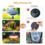 Solar Pathway Lights Outdoor, 6 Pack 2X Brighter Solar Lights Outdoor Waterproof, Taller Pathway Light with Larger Panel, Auto On/Off Up to 12Hrs Driveway Light for Yard Outside Patio Path Lawn