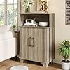 thumbnail image 3 of SONGMY  Fluted Storage Cabinet, Farmhouse Storage Cabinet with 2 Doors and Open Drawer, Adjustable Shelves, Living Room, Dining Room, Home Office, Wooden, Grey, 3 of 6