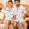 thumbnail image 5 of JULMCOMO Halloween Couples Matching Pajama Sets Cute Pumpkin Bow Print Button Down Holiday Party 2 Piece Sets Soft Comfy Shorts Pajamas Navy-Men M, 5 of 6
