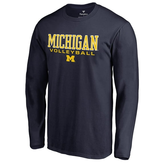 Men's Navy Michigan Wolverines Team Unity Volleyball Long Sleeve T-Shirt