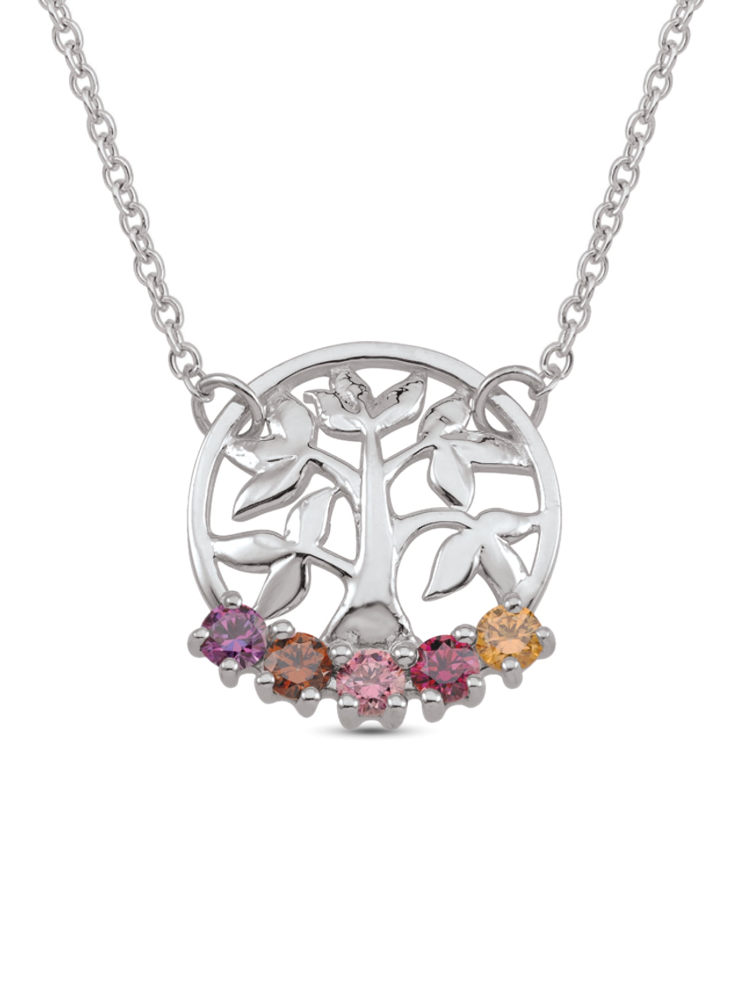 Personalized Tree of Life Birthstone Necklace in 14K Gold by Jewlster