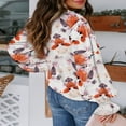 thumbnail image 3 of CHOK Chemisier Boho à Imprimé Floral Col en V Manches Bouffantes Décontracté Tunique à Cordon Rose m, 3 of 4