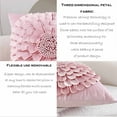 thumbnail image 4 of Taicans 3D Flower Throw Pillow,3D Sunflower Handmade Throw Pillow Floral Pillow,Soft Velvet Handmade Pillow,Decorative 3D Flower Throw Pillow Home Couch Bed Living Room Decor,18x18 Inch Pink, 4 of 4