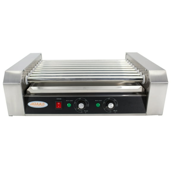Hakka Commercial Hot Dog Roller Grill with 9 Rollers, Silver
