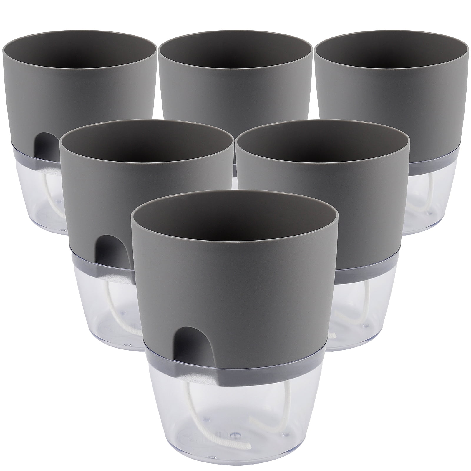 ZOENHOU 6 Pack 6 Inches Self Watering Pots, Plastic Self Watering