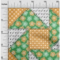 thumbnail image 2 of oneOone Viscose Jersey Yellow Fabric Asian Floral Mix Patch Craft Projects Decor Fabric Printed By The Yard 60 Inch Wide, 2 of 4
