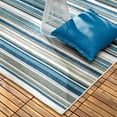 thumbnail image 6 of TOWN & COUNTRY EVERYDAY Rio Multicolor Stripe Indoor Outdoor Area Rug, UV Fade Resistant, High-Low Pile, Blue/Multi, 3'11"x5'2", 6 of 13