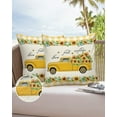 thumbnail image 6 of Pack of 2 Outdoor Pillow Covers, Sunflower Truck Yellow Buffalo Plaid Farm Waterproof Square Throw Pillowcase Cushion Decorative Pillow Covers for Couch Patio Tent, 16x16 in, 6 of 6