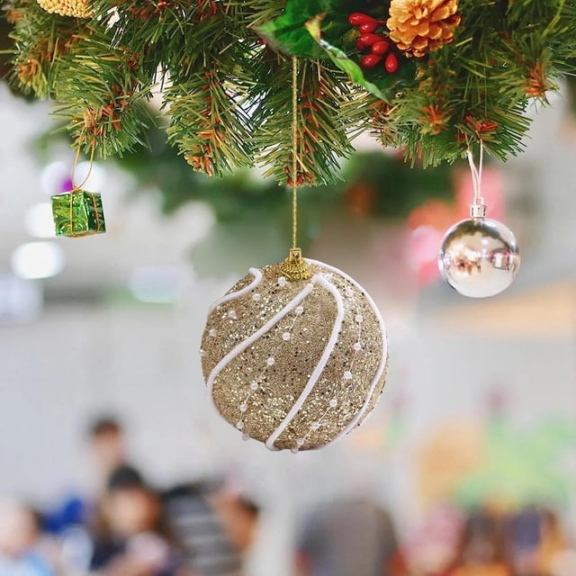 Fiudx Juego de Adornos Navideños para Árbol de Navidad, Bolas Colgantes Irrompibles, Decoraciones Coloridas, Artículos para Fiestas y Festividades, Diseño de Plástico Duradero, Fácil de Colgar, Juego