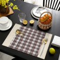 thumbnail image 4 of Brown and White Checkerboard Checkered Pattern Summer Placemats Table Placemats Set Of 4-Linen Kitchen Washable Placemats Table Mats 11.8"x17.7" Non-Slip Heat Resistant, 4 of 6