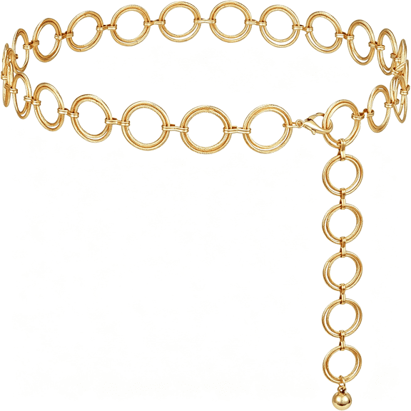 DESIGNICE Chain Belt for Women Metal Waist Chain Ladies Belly Link Belt Gold Chain Belt for Dresses Jeans,Trendy Chain Belts for Women