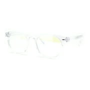 Kids Round Horn Rim Blue Light Blocking Computer Glasses Clear
