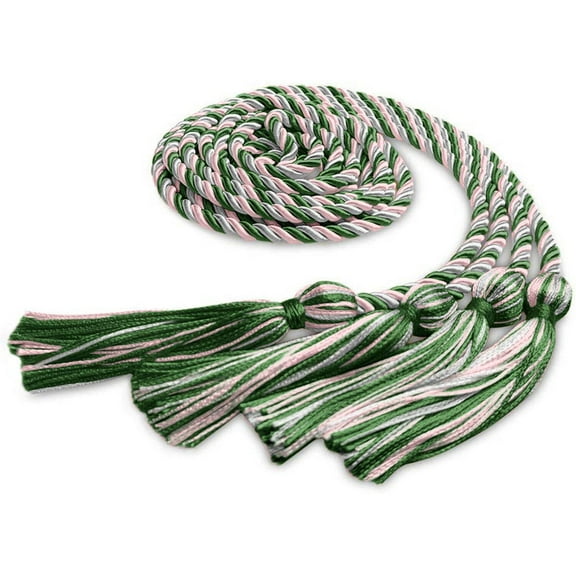 Endea Graduation Double Graduation Honor Cord Kelly Green/Pink/White