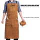 thumbnail image 1 of Delantal de soldadura, delantal de trabajo de cuero de vaca con 6 bolsillos, delantal de cocina multifuncional de 24 x 42, correas ajustables de M a XXL para hombres y mujeres (marrón), 1 of 2