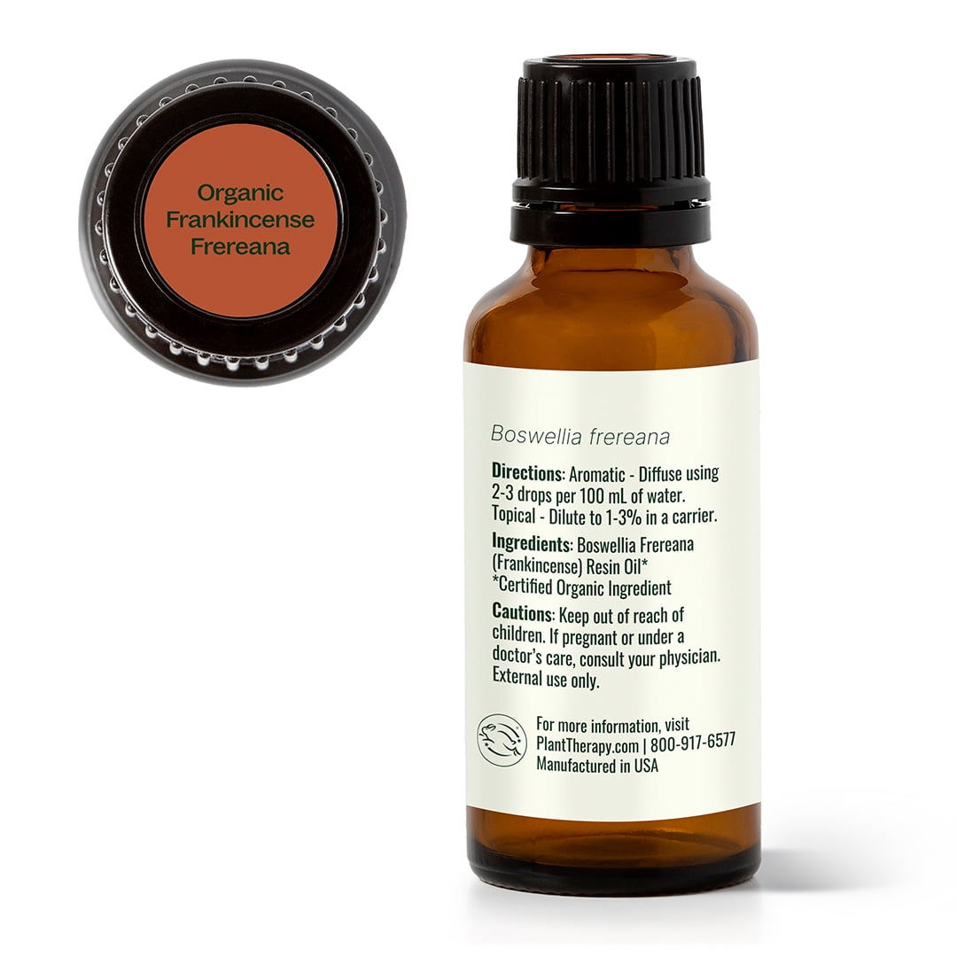 Plant Therapy Organic Frankincense Frereana Essential Oil 100% Pure, USDA Certified Organic, Undiluted, Natural Aromatherapy 30 mL (1 oz)