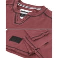 thumbnail image 6 of ZIMEGO Men's Vintage Wash Color Dyed Long Sleeve V-Neck Henley Slim Casual Shirt, 6 of 6