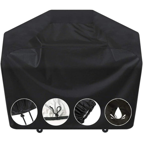 Heavy-Duty 67" Grill Cover,Waterproof & UV Resistant,Windproof Drawstring,Fits Most 2-3 Burner BBQs