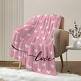 thumbnail image 4 of Valentines Day Decorative Throw Blanket Pink Love Heart Throw Blanket Girlfriend Wife Couple Gift Blanket for Couch Sofa Bed Soft Lightweight Fleece Blankets and Throws 50x60, 4 of 6