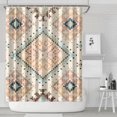 thumbnail image 2 of Extra Long Boho Shower Curtain 72x84 Inches - Vintage Floral & Tropical Leaves Pattern, Waterproof Bohemian Bathroom Decor with 12 Hooks, Tribal Rustic Style, 2 of 5