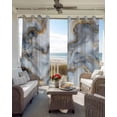 thumbnail image 6 of Marble Abstract Kitchen Curtains Impressionist Minimalism Modern Cafe Short Curtains for Bathroom Blackout Window Curtain Grommet Small Window Treatment Drapes for Bedroom Living Room 27.5"x39"x2, 6 of 9