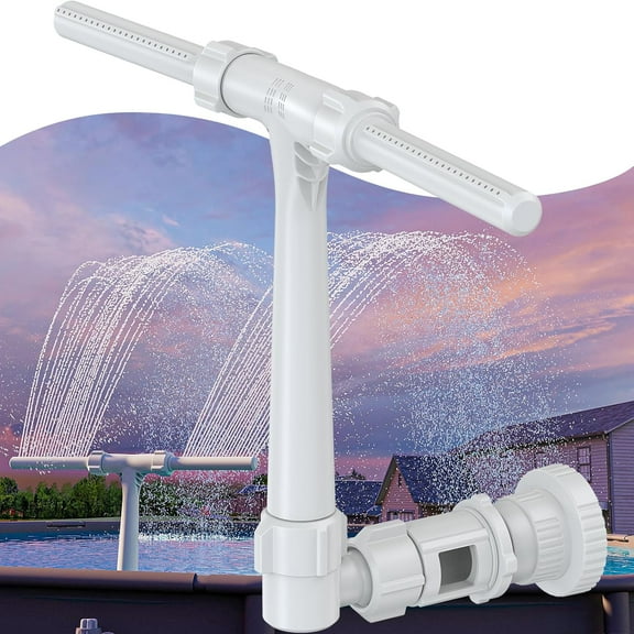 Dual Spray Pool Fountain - Original 2-in-1 Adjustable Waterfall Pool Sprinkler Fountain for Above Ground/Inground Pools
