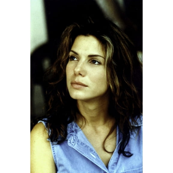 Sandra Bullock wearing a denim shirt Photo Print (8 x 10)