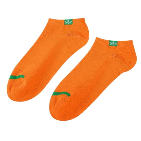

EHTMSAK Winter Compression Low Cut Socks for Women Causal Warm Soft Socks Orange Free