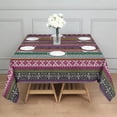 thumbnail image 3 of Purple Boho Tribal Stripes and Hearts Pattern Square Tablecloth,Waterproof Square Table Cover,Wipeable Spillproof Washable Table Cover for Home Kitchen Party Decor 42"X42"(107x107cm), 3 of 6